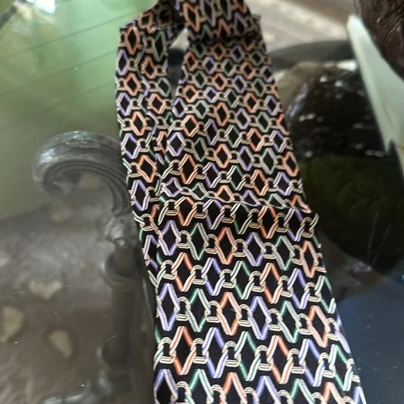 BALLY Blue Striped Luxury Designer Silk Tie Made In Italy W: 3.5" EX COND - Picture 2 of 4